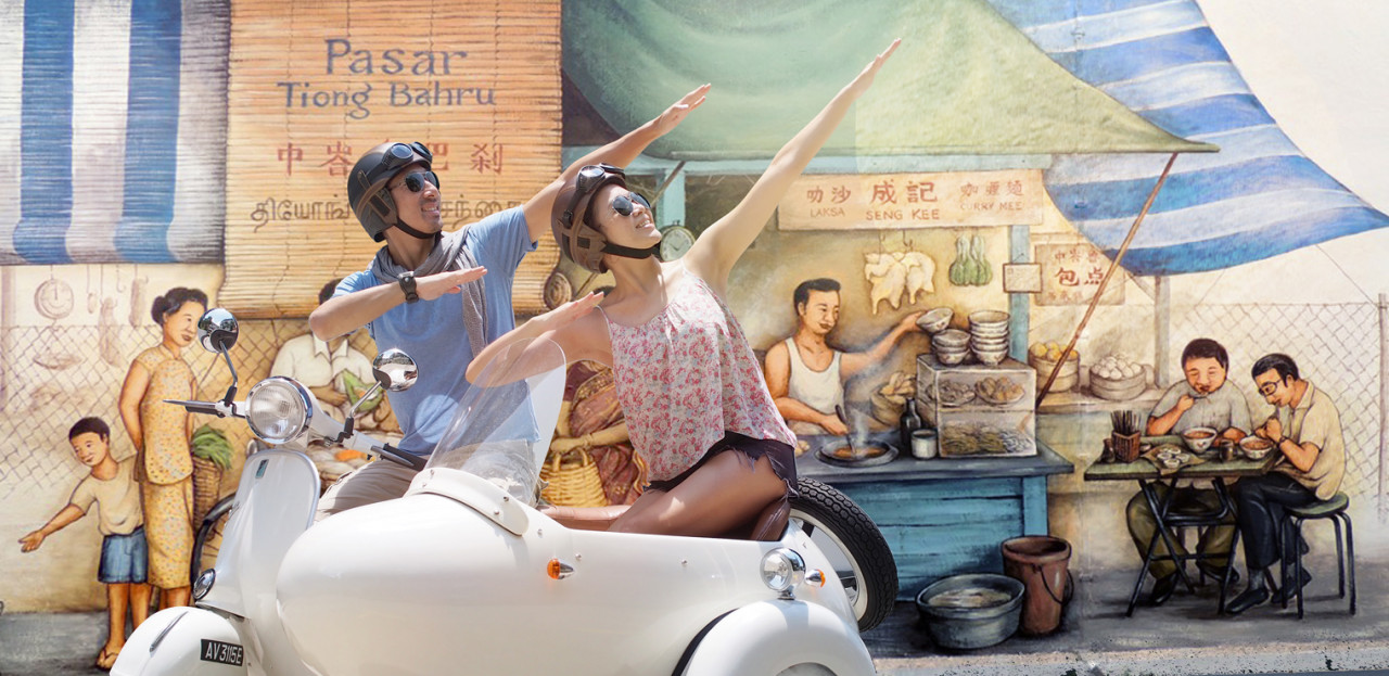  빈티지 사이드카를 타고 떠나는  싱가포르 문화역사 투어