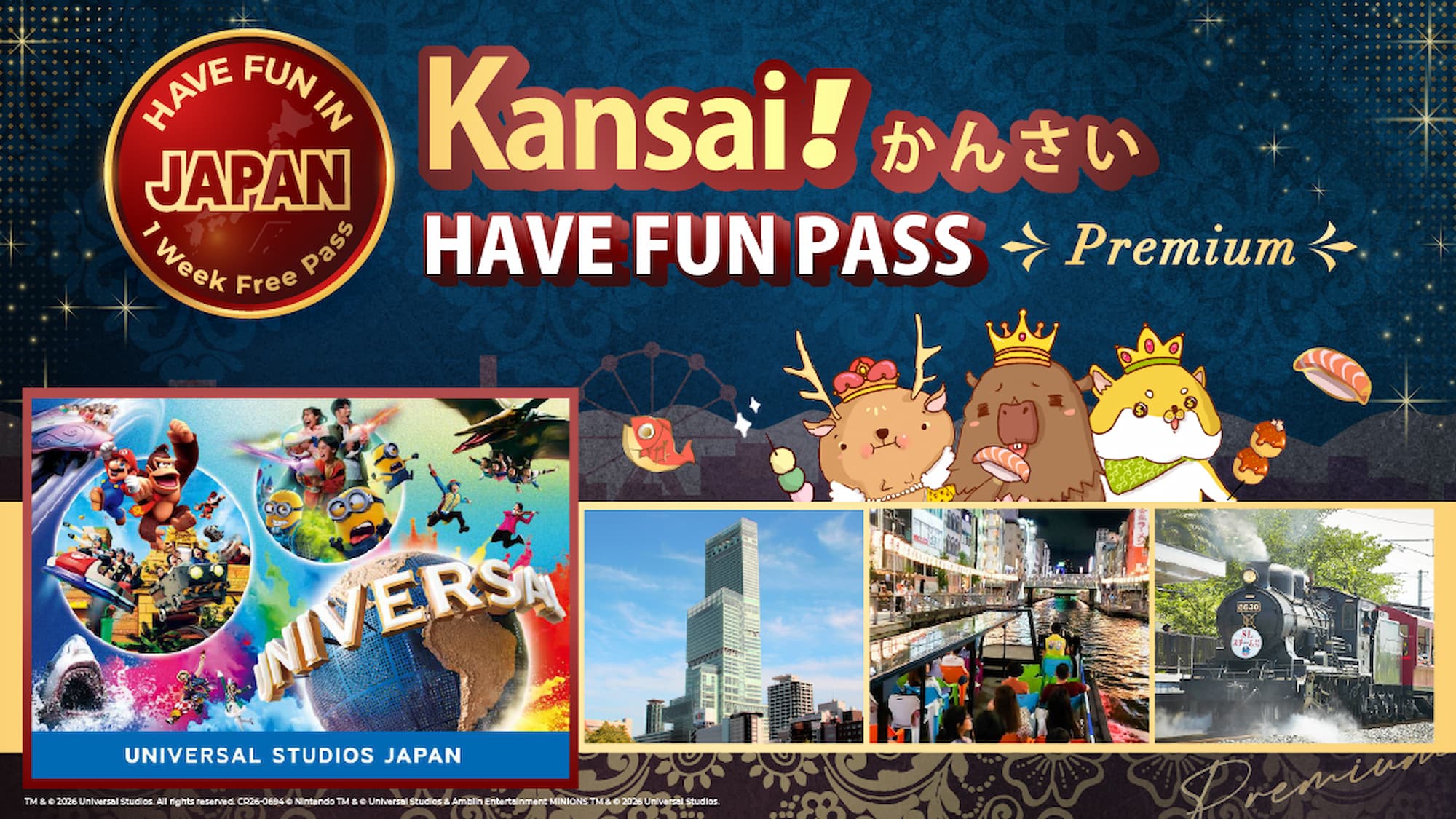 Have Fun in Kansai Premium Pass with Optional 1-Day Universal Studios Japan Ticket